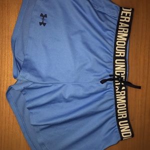 Low rise carolina blue Under Amour athletic shorts